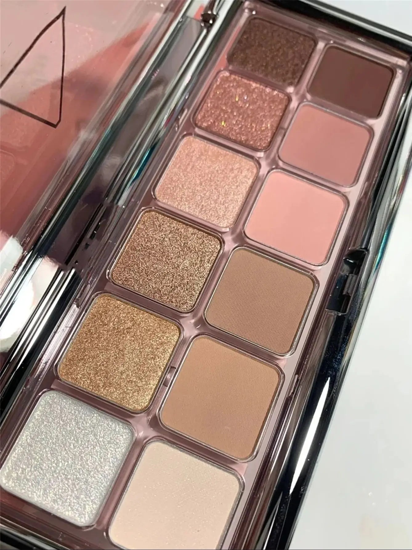 Plato de sombras de ojos de 12 colores, sombras de ojos mate perladas, para principiantes en maquillaje.