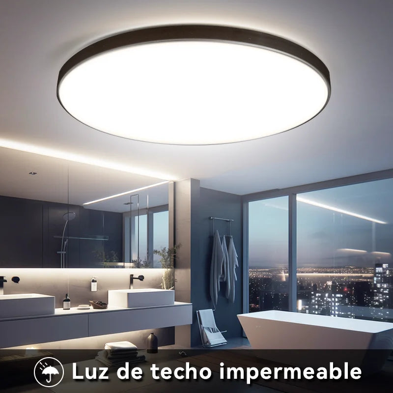 Lámpara de techo LED impermeable para baño, luces de techo redondas de 18W, 30W y 40W para cocina, sala de estar y baño, 220V