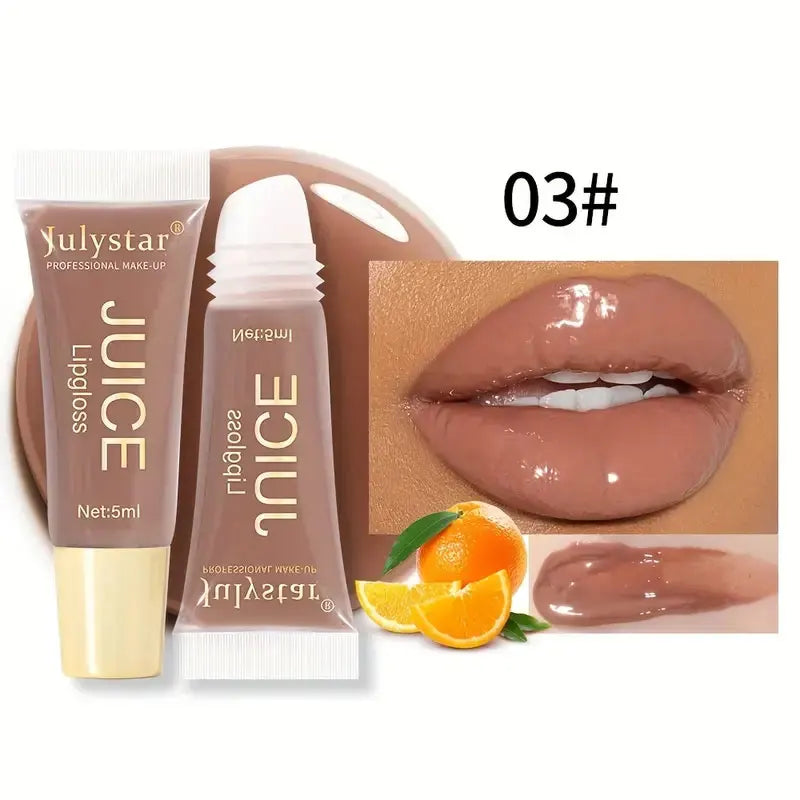 Aceite labial en gel transparente como el agua, bálsamo labial hidratante y suavizante. Reduce las líneas de los labios. Brillo labial con efecto de labios brillantes y aroma a frutas.