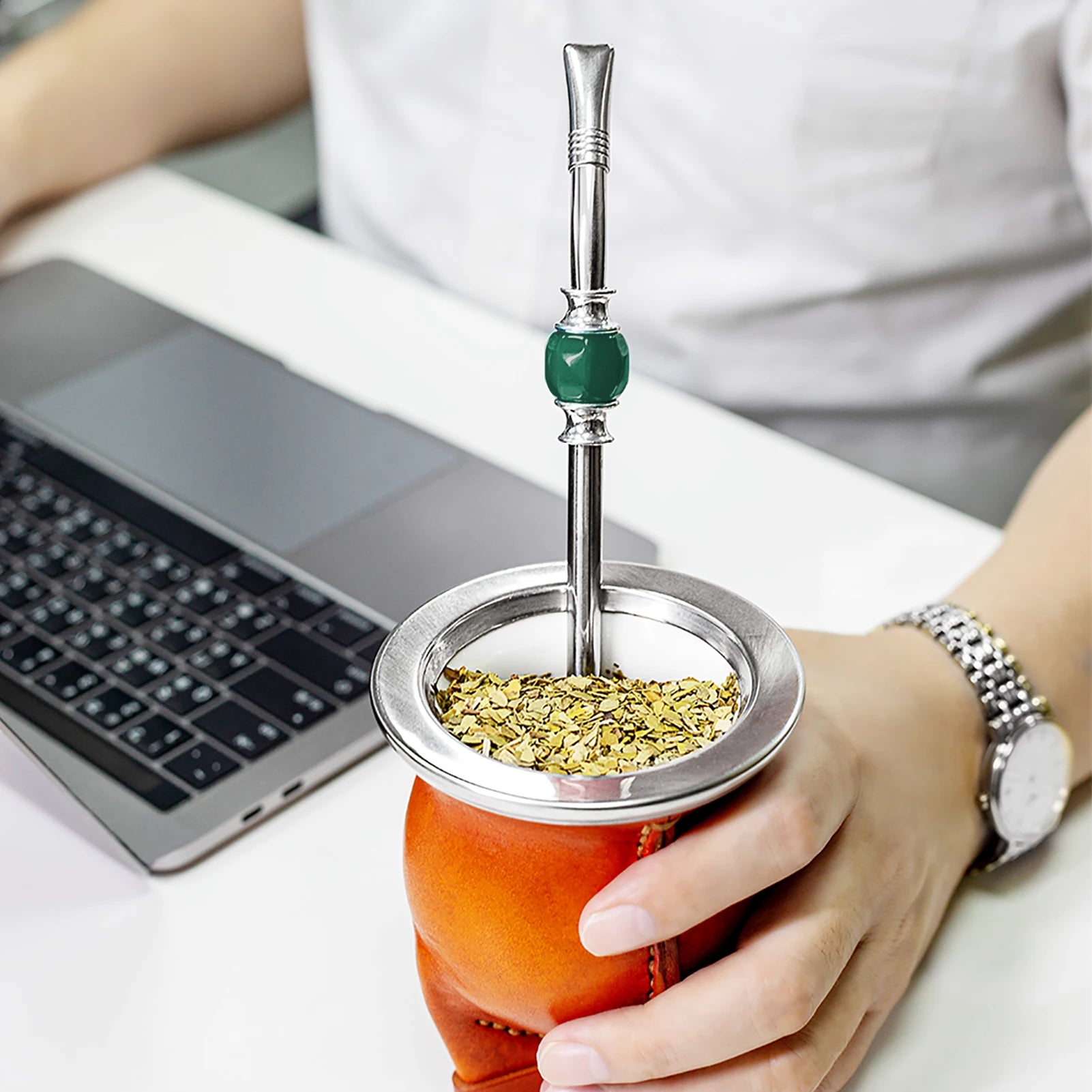 Juego de bombillas de acero inoxidable para té de yerba mate, pajitas reutilizables con filtro y cuchara, accesorio para bebidas de bar.