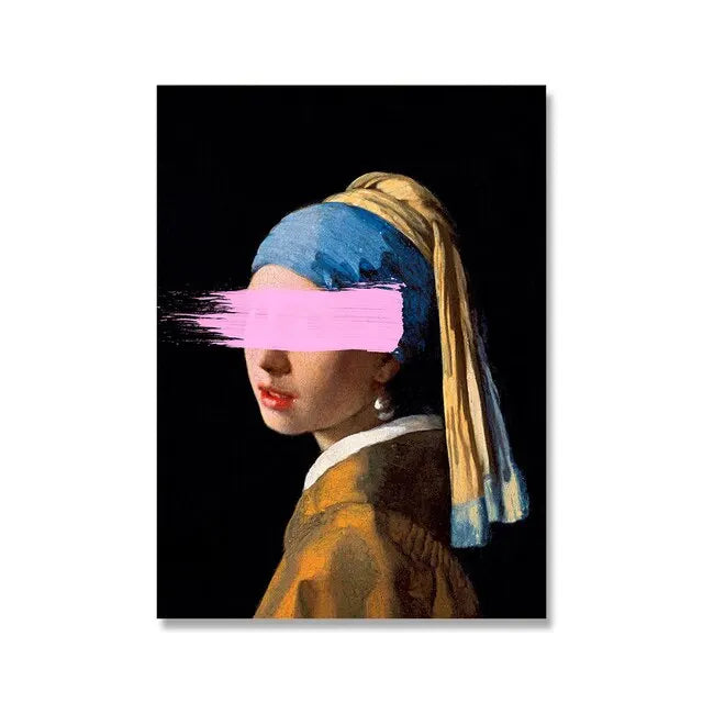 Pósteres de arte abstracto renacentista, Mona Lisa de Van Gogh, pinturas sobre lienzo con diseño de chicle, murales para decoración del hogar.