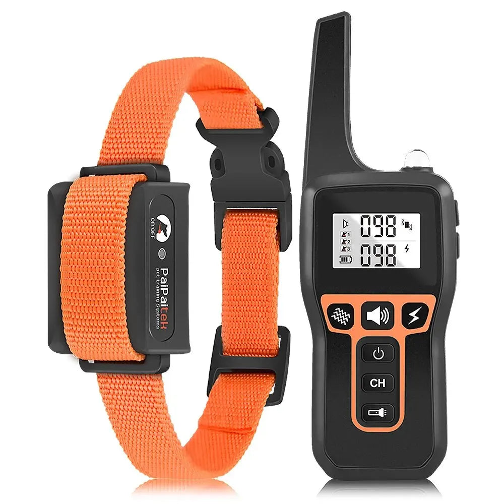 Collar de entrenamiento para perros de 1000 m, collar antiladridos universal, recargable e impermeable, collar de descarga eléctrica con control remoto y modos automáticos.