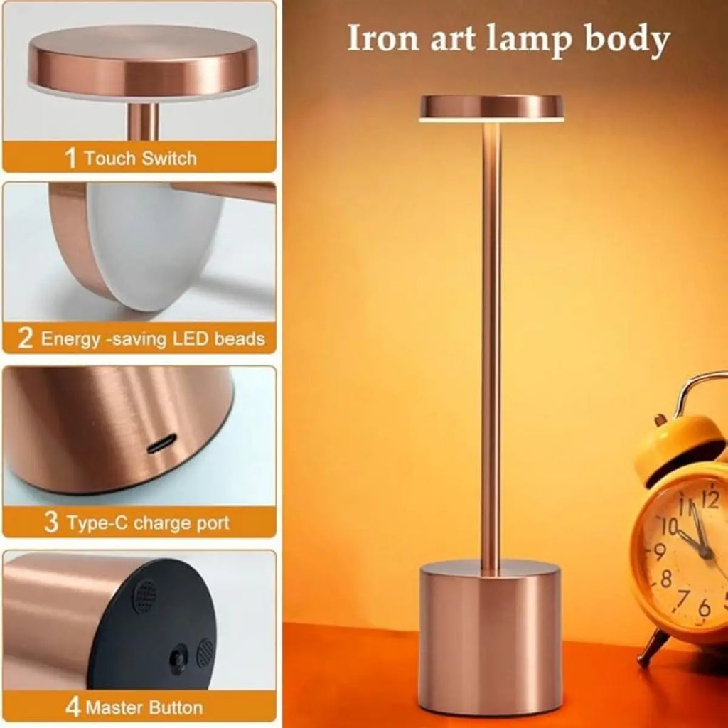 Lámpara de mesa moderna ajustable, luz ambiental portátil de metal, adecuada para decorar mesas de dormitorio en diversas salas de estar.
