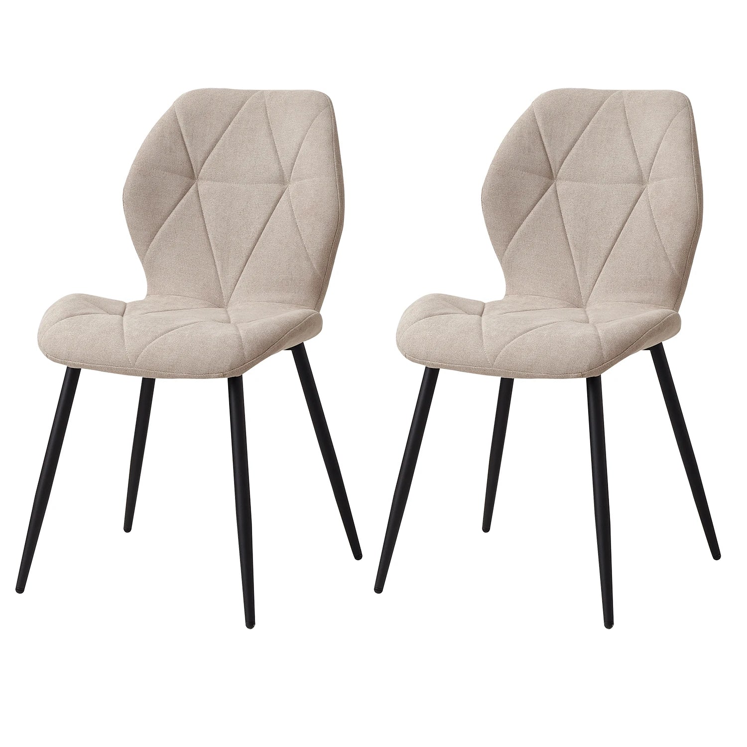 Juego de 2/4/6 sillas de comedor EGOONM, tapizadas en tela de lino acolchada, con patas de metal, ideales para balcón, restaurante o comedor.