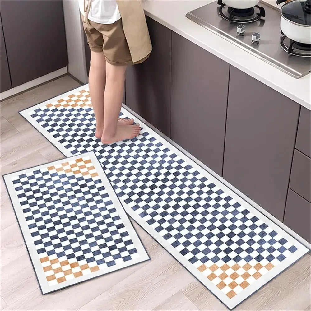 Alfombra para el suelo de la cocina, el dormitorio, la sala de estar, la mesita de noche, el pasillo, la alfombra suave lavable, antideslizante, el felpudo de entrada del baño.