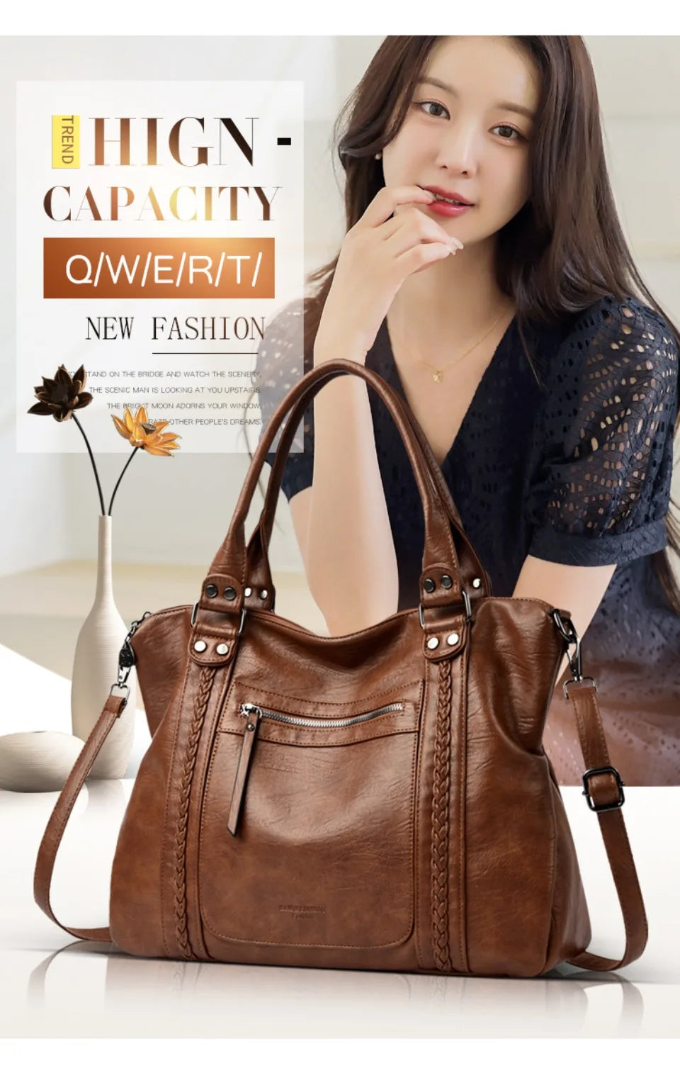 Bolsos de hombro y bandolera de piel suave de marca auténtica para mujer, bolsos de mano de lujo, bolsos de diseñador informales tipo tote y bandolera.