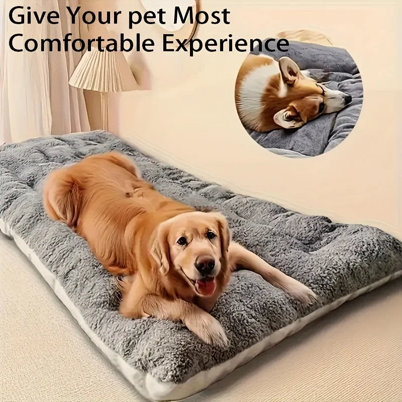 Cama de felpa extragrande para perros y gatos, sofá, colchoneta para jaula, alfombrilla de poliéster ultrasuave para mascotas de todos los tamaños, adorable sofá rectangular.