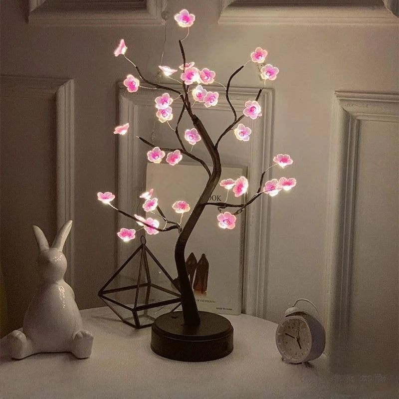 Lámpara de mesa LED con forma de hoja dorada, luces de hadas para árbol de Navidad, luces nocturnas, decoración para el hogar, fiestas, bodas, dormitorios, regalo del Día de la Madre