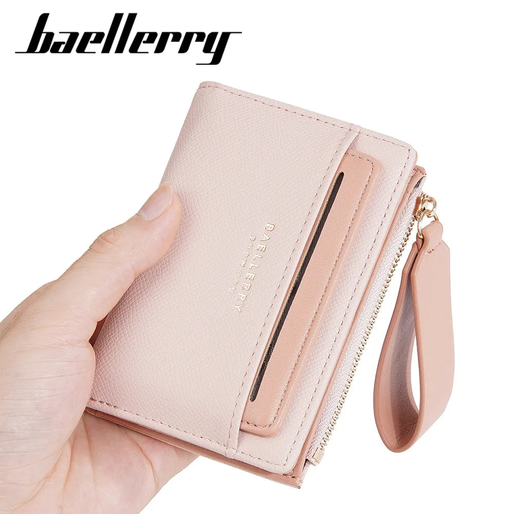 Nueva cartera para mujer con cremallera corta, elegante y de alta gama, con múltiples ranuras para tarjetas, tarjetero japonés y coreano para mujer.