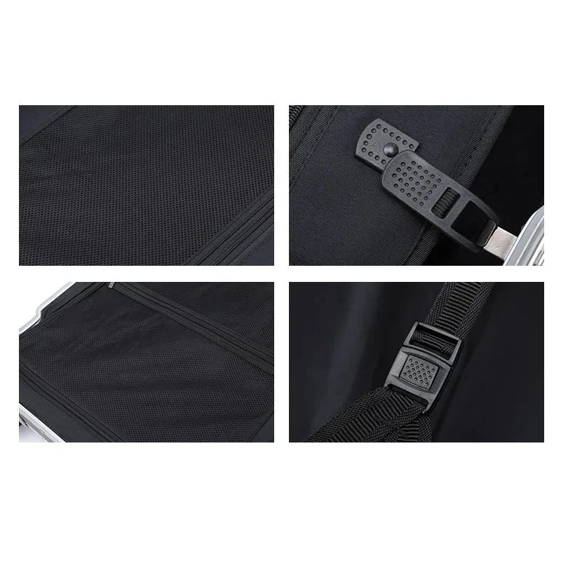 Maleta de negocios de aleación de aluminio y magnesio de 20 pulgadas, apta para viajes y con ruedas universales.