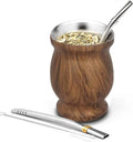 Juego de mate de calabaza natural con tapa (mate tradicional original - 230 ml) | Incluye 2 bombillas (pajitas para mate)