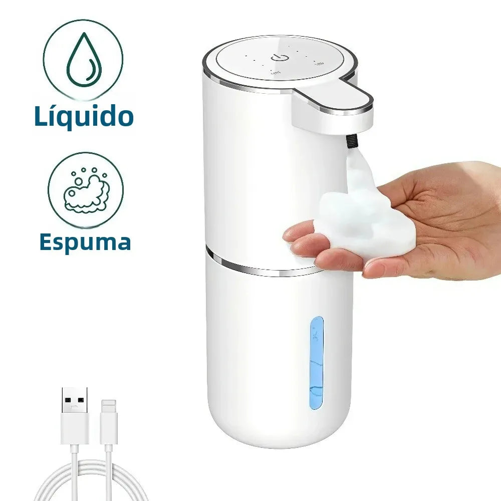 Dispensador automático de jabón líquido/espuma, dispensador eléctrico sin contacto, recargable por USB con sensor infrarrojo para baño y cocina.