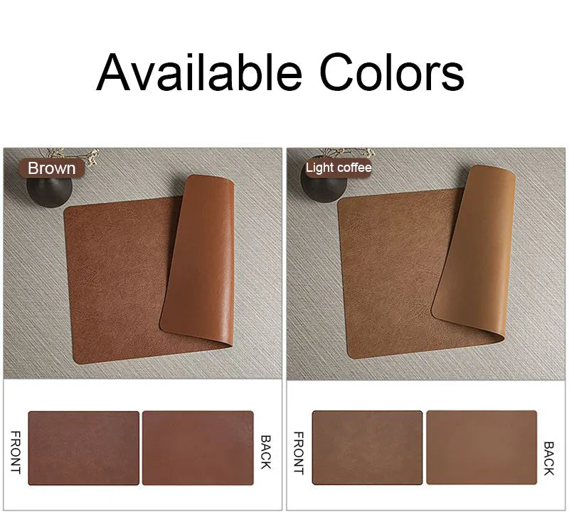 Manteles individuales de cuero de doble cara para cocina, manteles individuales resistentes al calor para mesa de comedor, posavasos, escurridor de platos