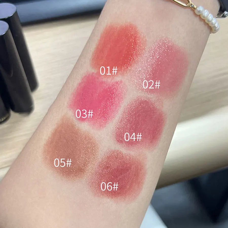 Labial rojo-marrón, labial hidratante resistente al agua, labial con efecto espejo, brillo labial, maquillaje natural de larga duración