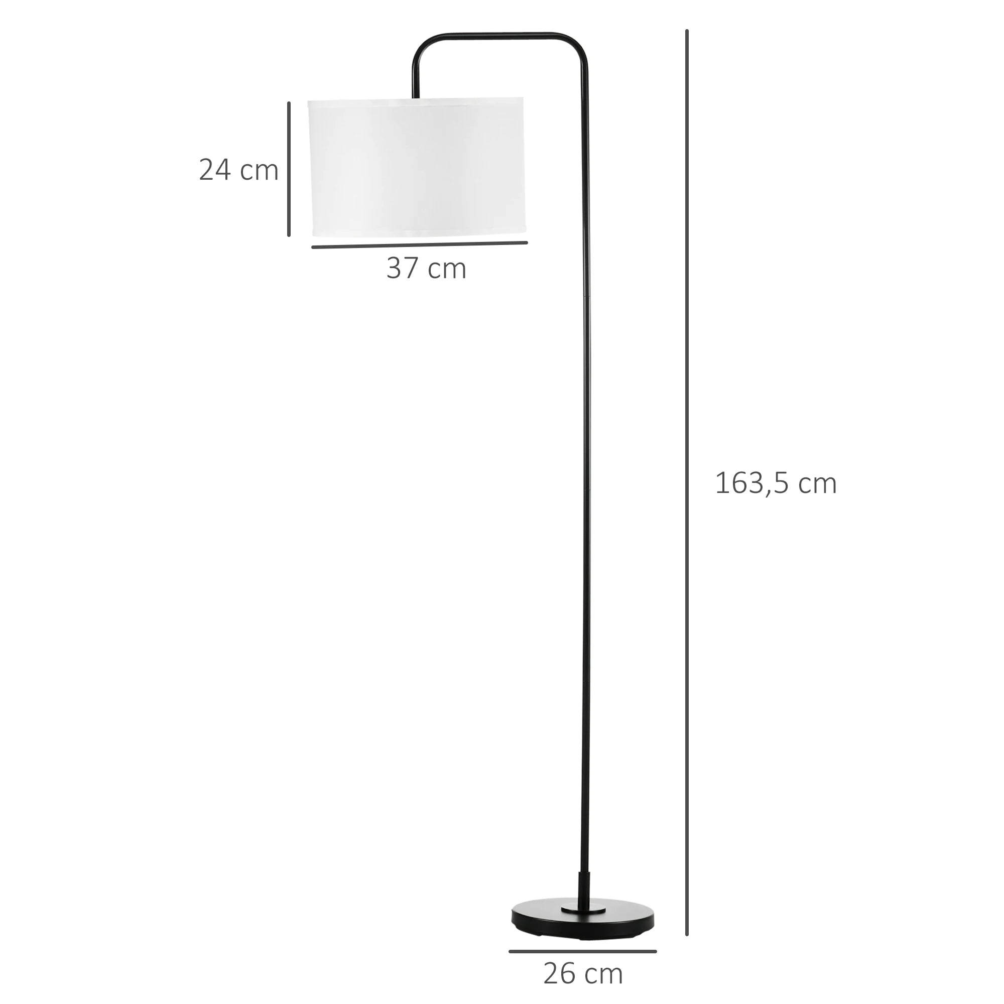 Lámpara de pie Homcom con casquillo E27, potencia máxima de 40 W, con pantalla de lino, 64 x 38 x 163,5 cm.