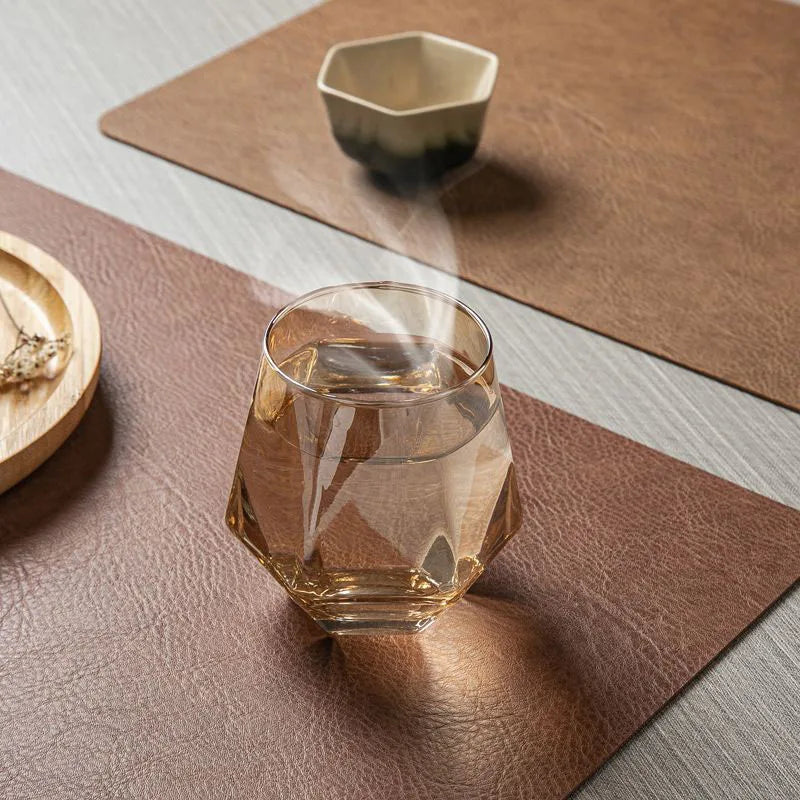 Manteles individuales de cuero de doble cara para cocina, manteles individuales resistentes al calor para mesa de comedor, posavasos, escurridor de platos