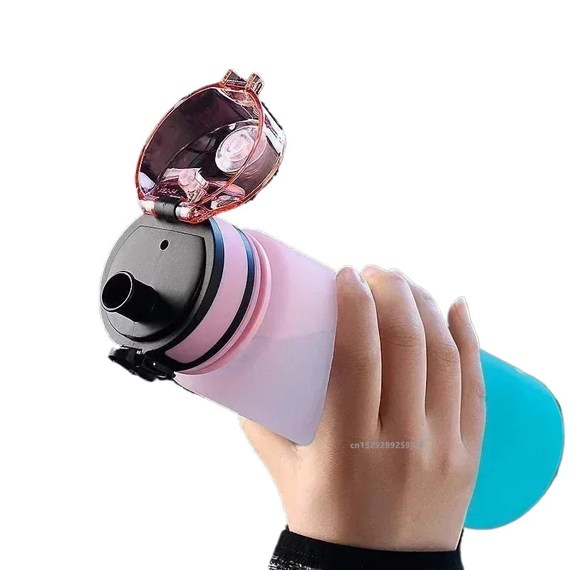 Botella de agua deportiva de 500 ml/650 ml/1000 ml, a prueba de fugas, de plástico colorido, para beber al aire libre, viajes, gimnasio, fitness.