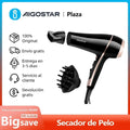 Secador de pelo profesional, iones negativos, 2 velocidades, 3 niveles de temperatura + aire frío, difusor y concentrador, 2400 W.