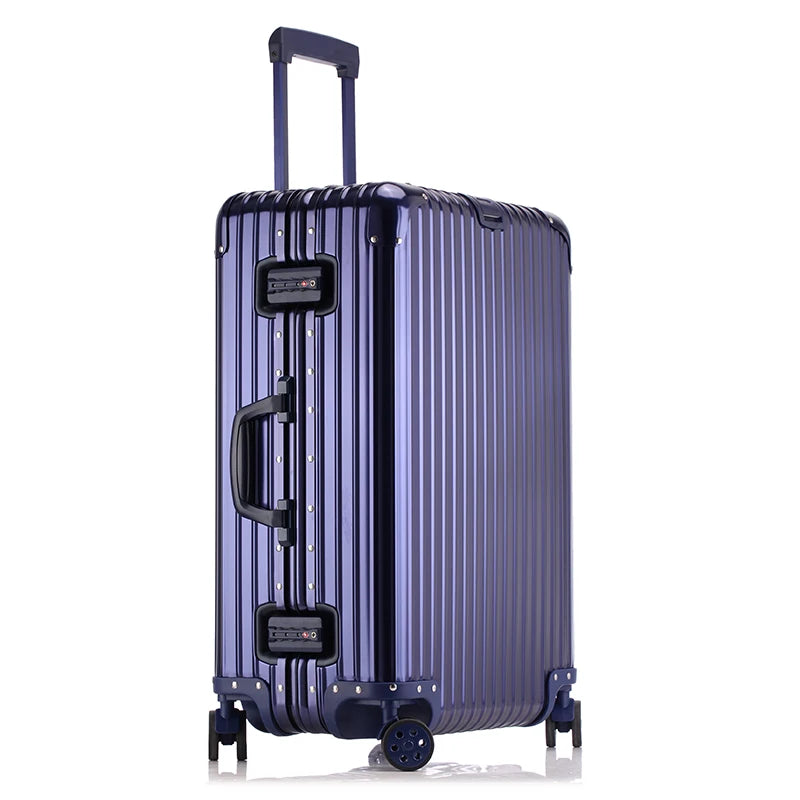 Maleta telescópica de aleación de magnesio y aluminio de 24 pulgadas, maleta de negocios, bolsa con cerradura de combinación metálica de 20 pulgadas.