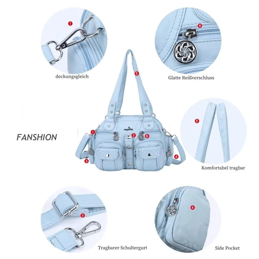 Bolsos de mano Angel Kiss para mujer, bolso tipo cartera con asa superior, bolso de hombro de PU, paquete de empanadillas, regalos, bolsos de hombro, bolso para teléfono y dinero