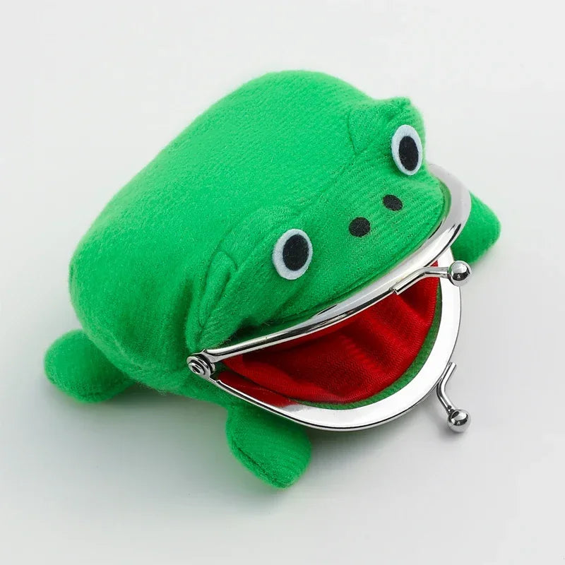 Monedero de rana de anime para cosplay, lindo monedero de anime japonés, pequeña bolsa de dinero de peluche para divertida cartera de rana, pequeño monedero
