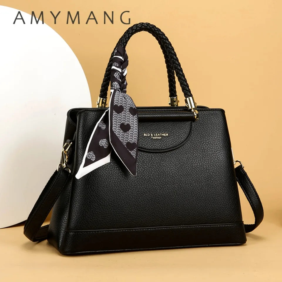 Bolsos de hombro y bandoleras de lujo de diseñador para mujer. Bolsos de mujer con asa tejida y bufanda de piel sintética de alta calidad. Bolsos de mano informales tipo tote.