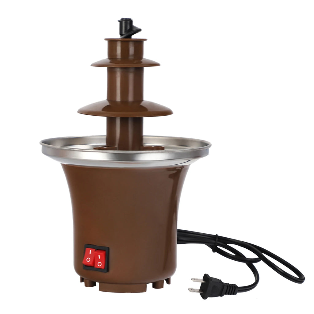 Fuente de chocolate doméstica de tres niveles, fondue de chocolate fundido, máquina de lava de chocolate para derretir chocolate, torre de chocolate,