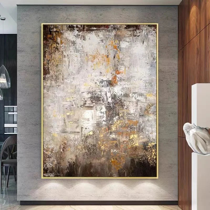 Pintura al óleo abstracta nórdica, lienzo hecho a mano, mural decorativo acrílico sin marco, imagen colgante para sala de estar, dormitorio, pasillo, porche.