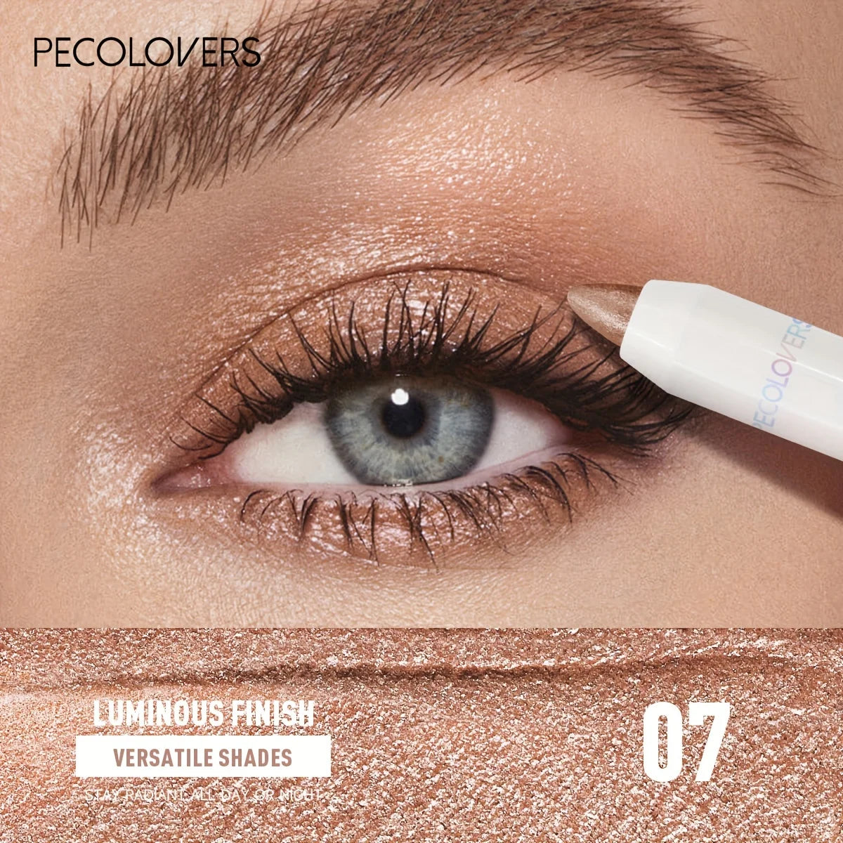 1 unidad de lápiz de sombra de ojos resistente al agua, de larga duración, altamente pigmentado, con brillo y acabado mate, color marrón neutro.