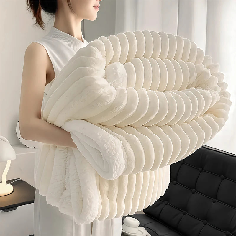 1 manta de forro polar Sherpa con peso - Suave, cálida, ideal para dormitorio, residencia estudiantil, coche, sofá y viajes, 3,5 kg.