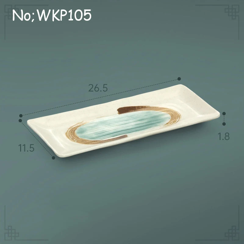 Juego de platos planos de melamina, bandeja comercial para comida rápida, plato plano para sushi y filete de restaurante, estilo palacio, vajilla irrompible