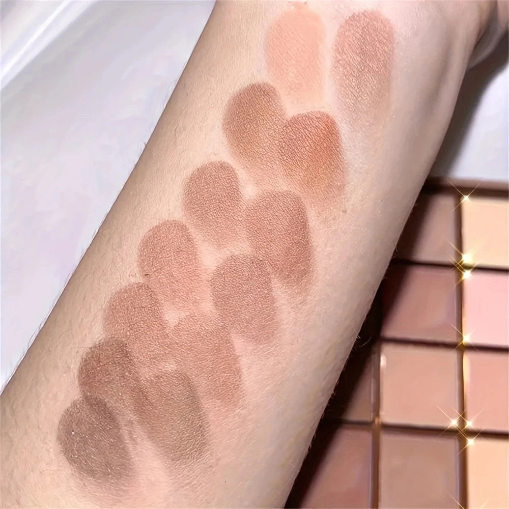 Paleta de sombras de ojos de 25 colores: tonos tierra neutros grises y marrones, estilo café y chocolate, crea una apariencia de maquillaje multifuncional que naturalmente te hará destacar.