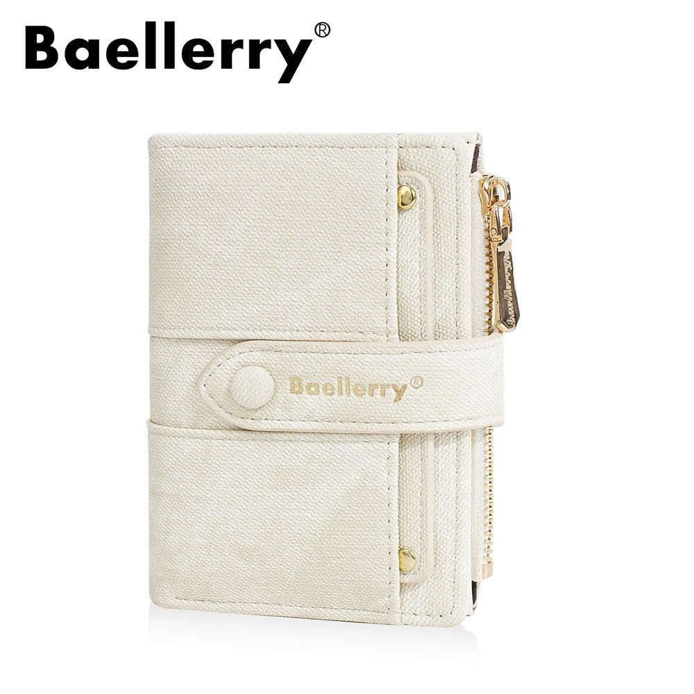 Carteras cortas de mujer Baellerry New Fashion con cremallera, monederos de alta calidad, monedero para mujer con clip para tarjetas desmontable.