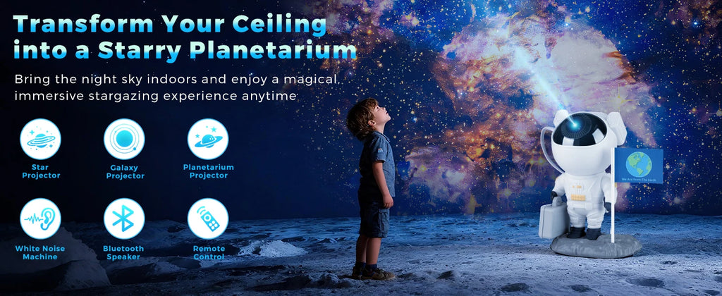Astronaut Galaxy Projector Star Projector with 12 Space Films Planetarium Projector Night Light Nebula for Adult Game Room Decor