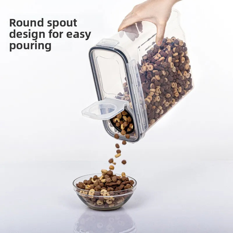 Caja de almacenamiento de alimentos sellada de 4 litros, de plástico transparente, sellada, a prueba de humedad y fugas, cubo organizador de cocina con estante
