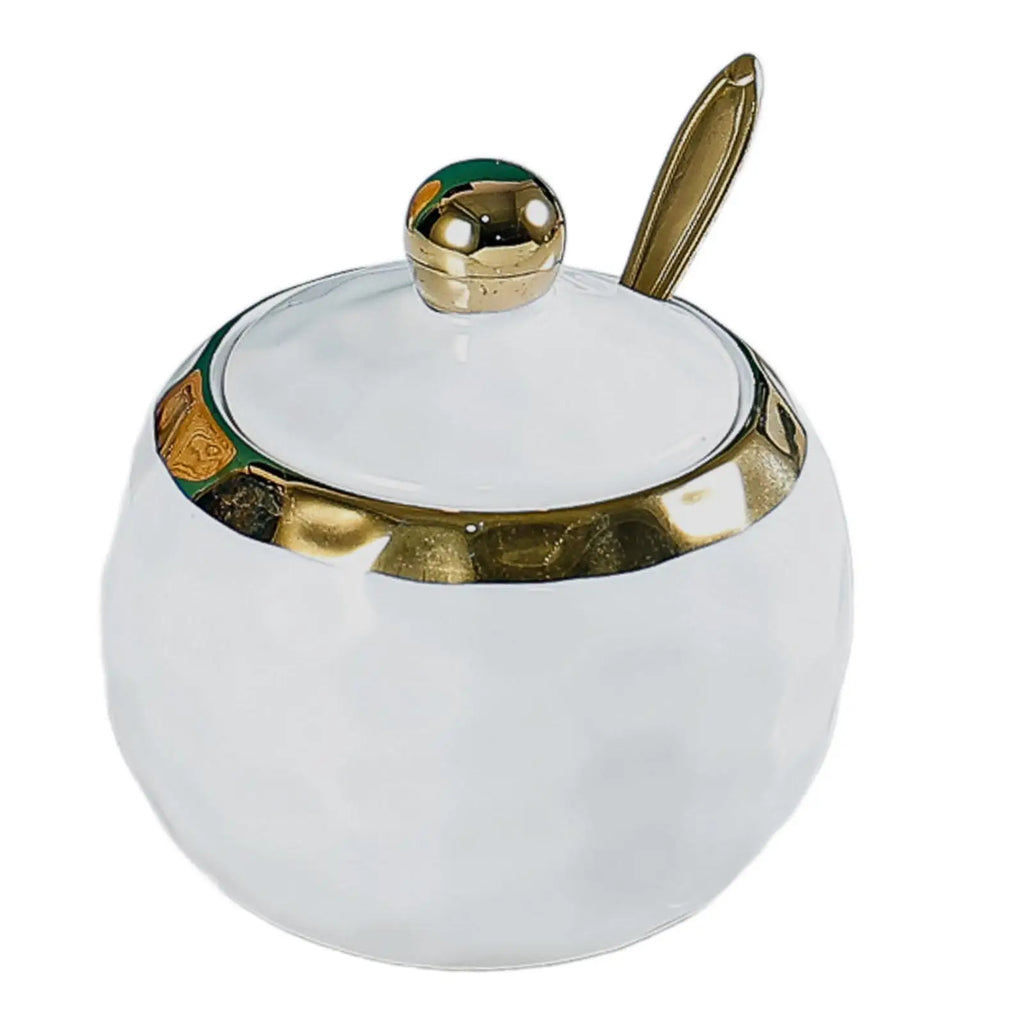 Azucarero de cerámica, tarro para condimentos, aproximadamente 300 ml, recipiente para condimentos, salero para cocina doméstica, cafetería, barra de bar o restaurante.
