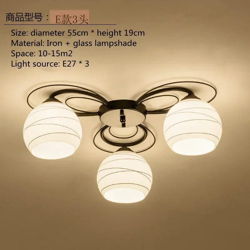 Lámpara de techo LED para sala de estar, dormitorio, restaurante, lámpara de araña, hotel americano, estudio, pasillo