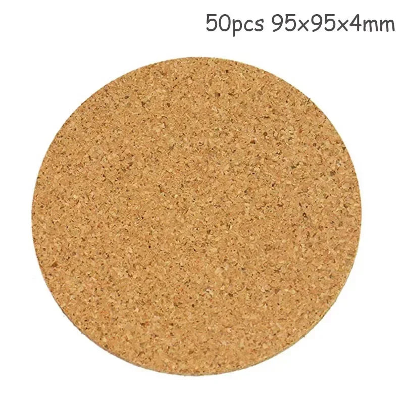 50/100 posavasos de corcho natural para tazas, manteles individuales para mesa, accesorios de cocina, posavasos redondos para tazas de café y té, decoración de escritorio