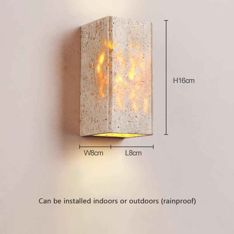 Lámpara de pared de piedra natural Wabi Sabi para sala de estar, dormitorio, escaleras, pasillo, decoración artística de interiores, aplique de pared para el hogar, apliques de mesilla de noche.