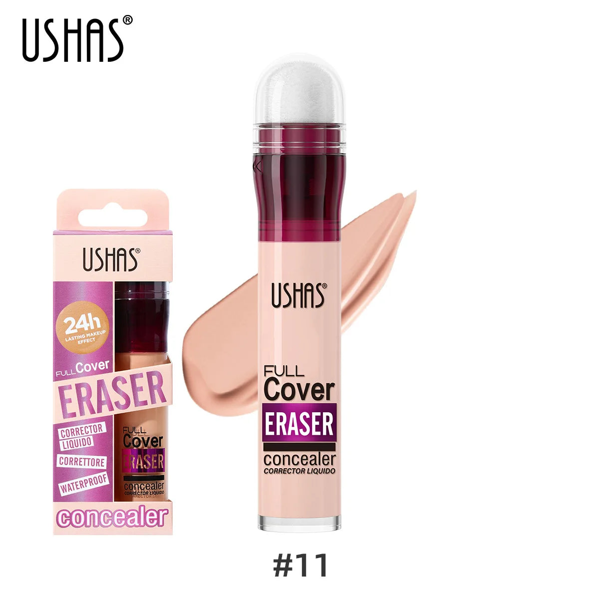 Corrector facial con cabezal de esponja, base de maquillaje líquida mate, control de grasa, crema BB de larga duración, resistente al agua, iluminador, cosméticos.