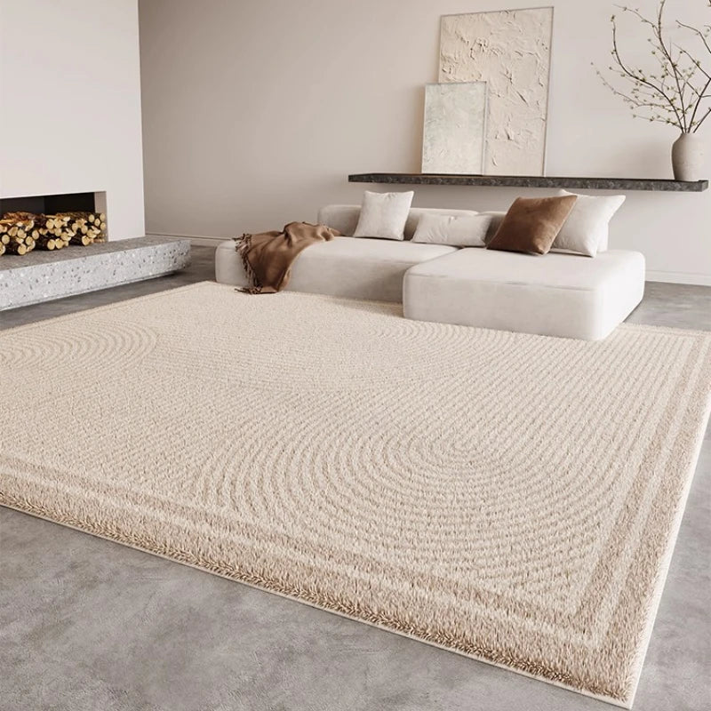 Alfombra de aseo suave y mullida, estilo crema, para sala de estar, alfombra grande para dormitorio, alfombra de suelo gruesa y afelpada.