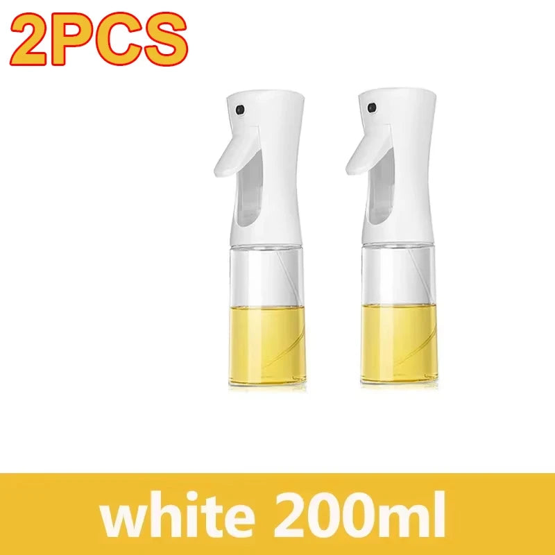 Botella pulverizadora de aceite de 200/300/500 ml para barbacoa, cocina, aceite de oliva, pulverizador de aceite de plástico para hornear, botella vacía, botella de vinagre o pincel de aceite