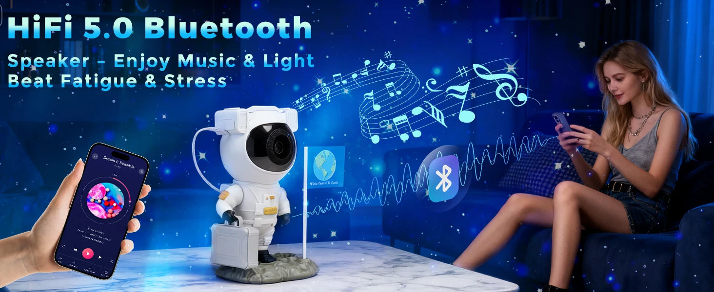 Astronaut Galaxy Projector Star Projector with 12 Space Films Planetarium Projector Night Light Nebula for Adult Game Room Decor
