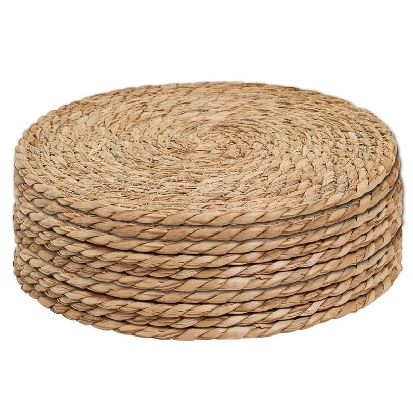 Salvamanteles de ratán tejidos a mano, manteles individuales redondos aislantes del calor, manteles individuales tejidos naturales para comedor, decoración del hogar y bodas al por mayor