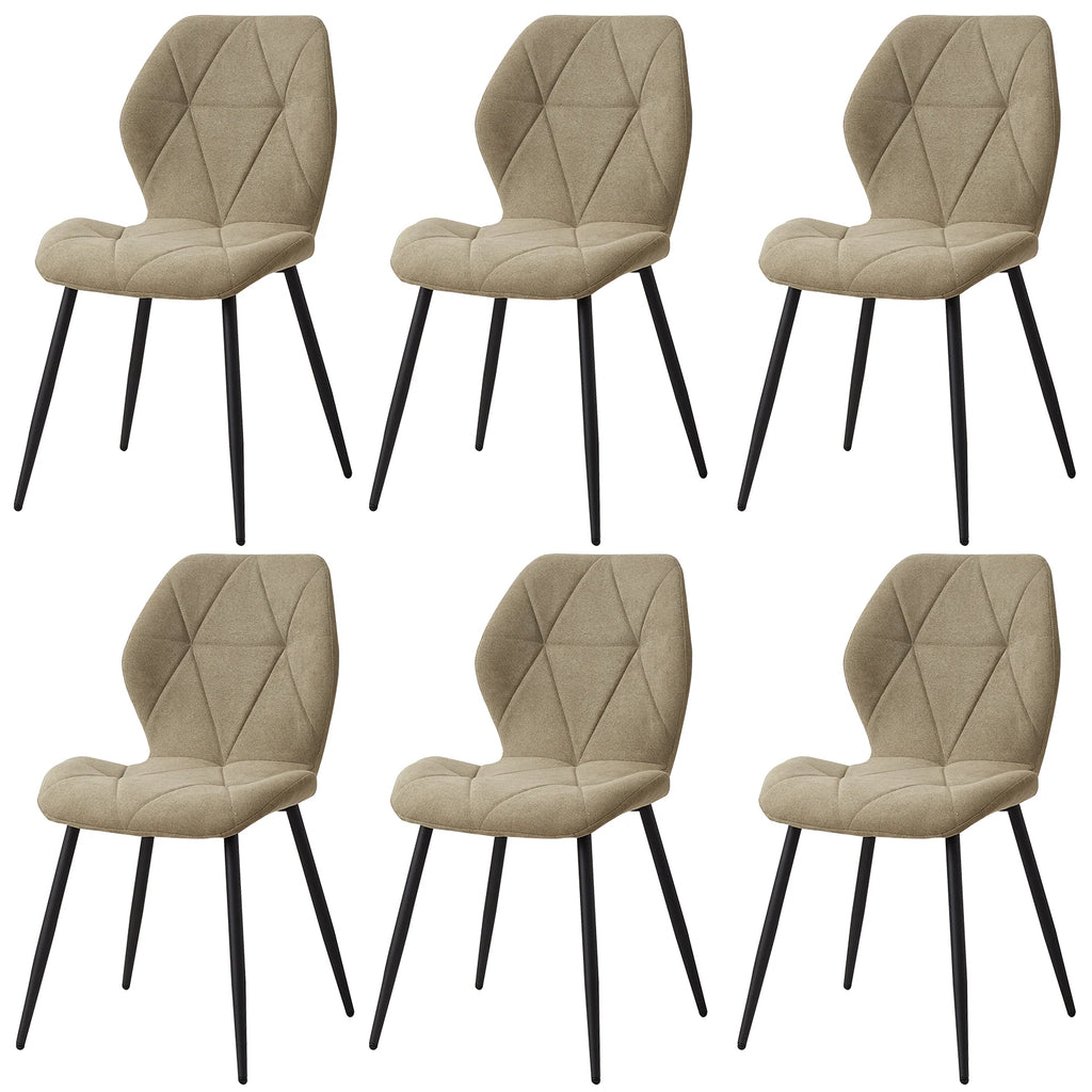 Juego de 2/4/6 sillas de comedor EGOONM, tapizadas en tela de lino acolchada, con patas de metal, ideales para balcón, restaurante o comedor.
