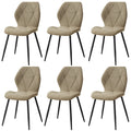 Juego de 2/4/6 sillas de comedor EGOONM, tapizadas en tela de lino acolchada, con patas de metal, ideales para balcón, restaurante o comedor.