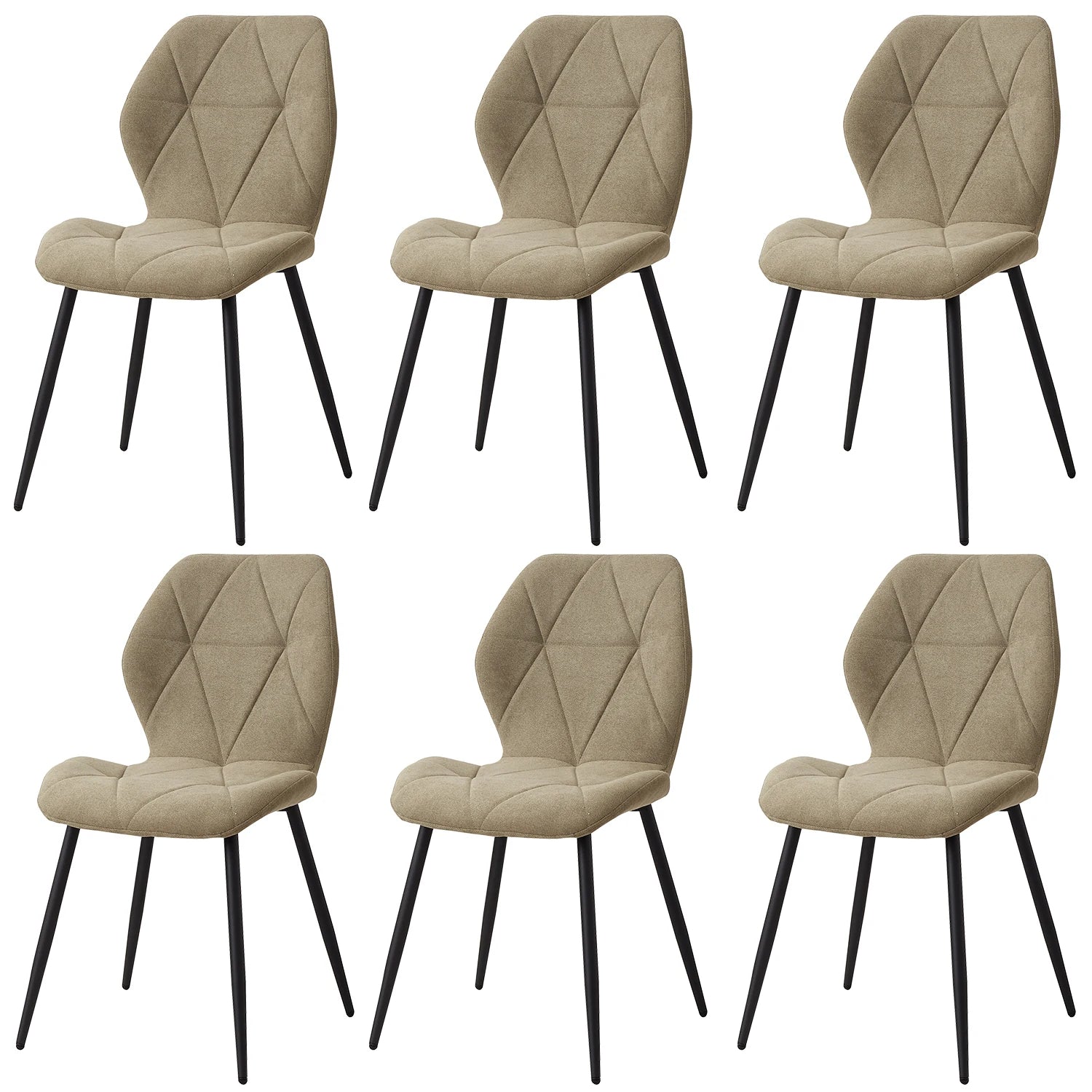 Juego de 2/4/6 sillas de comedor EGOONM, tapizadas en tela de lino acolchada, con patas de metal, ideales para balcón, restaurante o comedor.