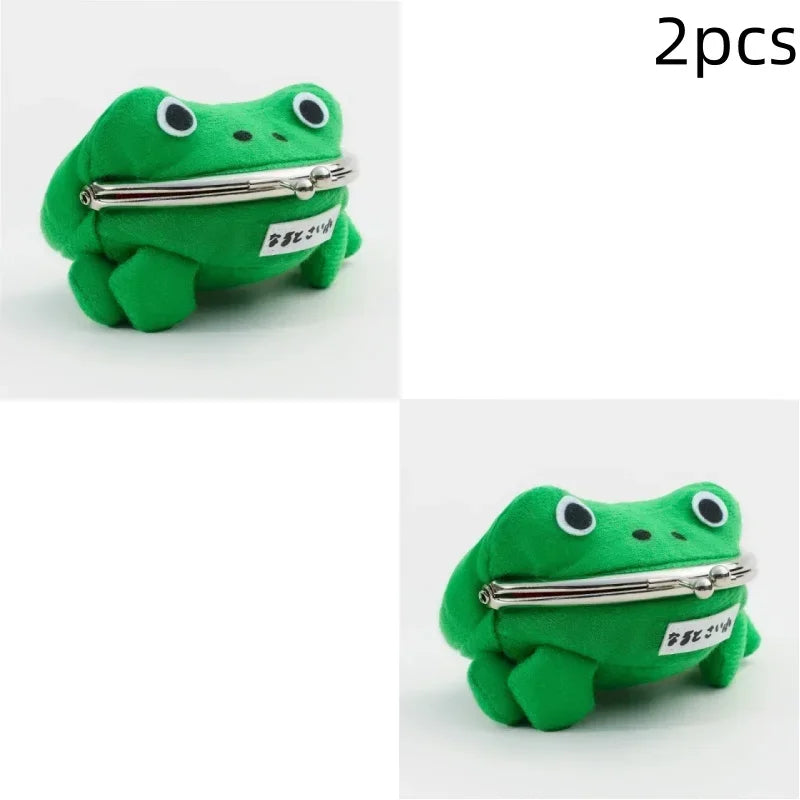 Monedero de rana de anime para cosplay, lindo monedero de anime japonés, pequeña bolsa de dinero de peluche para divertida cartera de rana, pequeño monedero