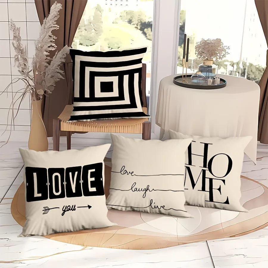 Funda de almohada con estampado abstracto de elementos naturales para dormitorio, sala de estar, sofá, decoración del hogar. Funda de cojín de poliéster con cremallera.