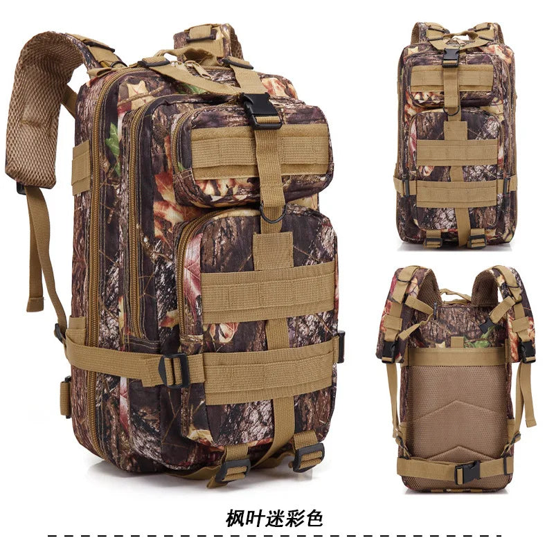 Mochila de senderismo de gran capacidad, multifuncional, para ciclismo al aire libre, táctica, ligera, de 3 piezas, para viajes.